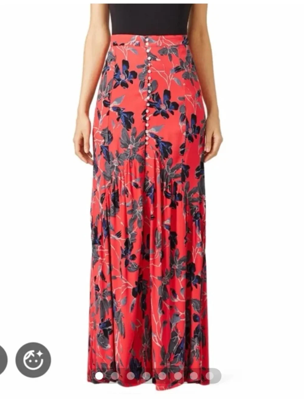 Free People Red Smooth Sailing Maxi Skirt with flaw - Picture 1 of 8